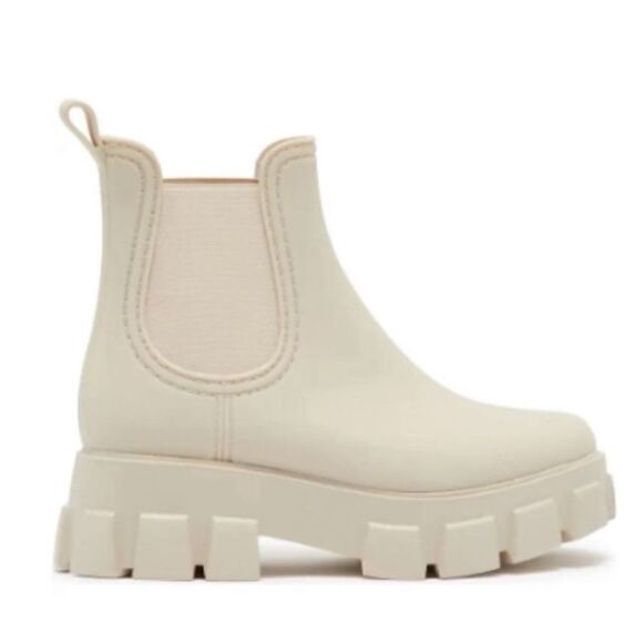 JEFFREY CAMPBELL Platform Lug Sole Chelsea Rain Boot Cream Women’s Size 6 NWT - Picture 8 of 10